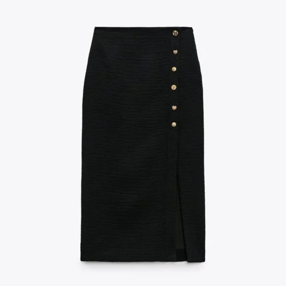 Used size XS ZARA Gorgeous Buttoned Midi Skirt